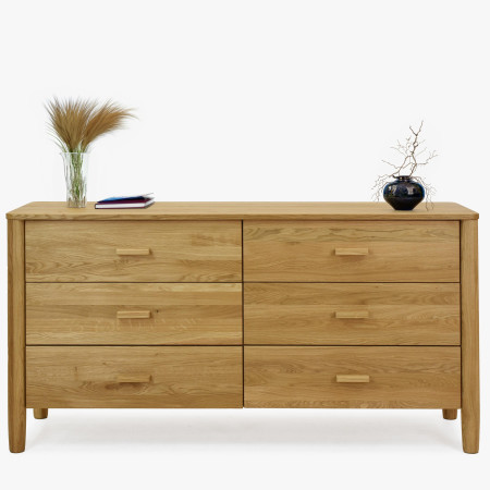 Tömör tölgyfa fiókos komód  - 5