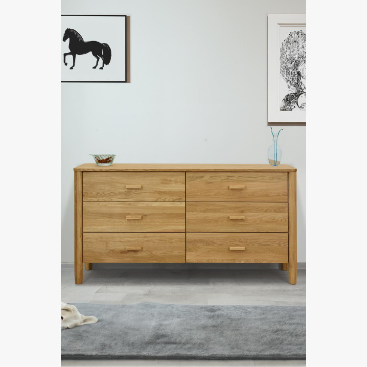 Tömör tölgyfa fiókos komód  - 6