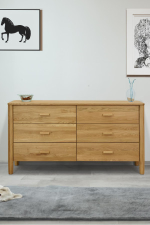 Tömör tölgyfa fiókos komód  - 6