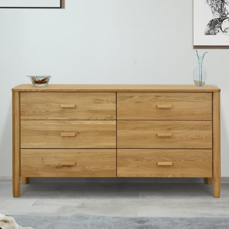 Tömör tölgyfa fiókos komód  - 8