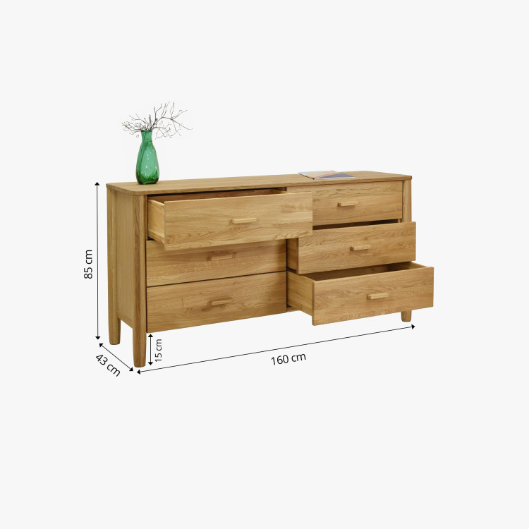 Tömör tölgyfa fiókos komód  - 9