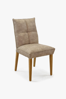 Szürke kárpitozású tölgyfa lábú Riga étkezőszék kényelmes