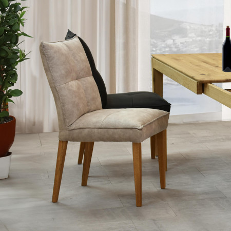 Komfortos étkezőszék Riga szürke kárpitozással  - 2