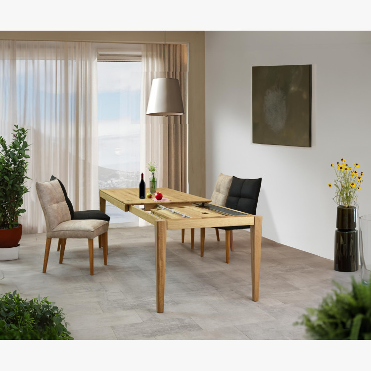 Komfortos étkezőszék Riga szürke kárpitozással  - 6