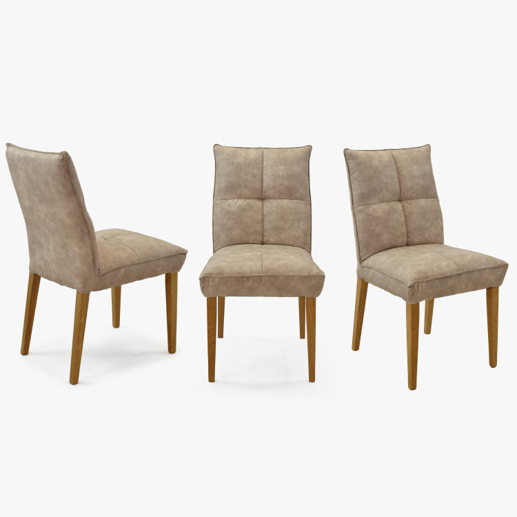 Komfortos étkezőszék Riga szürke kárpitozással  - 11