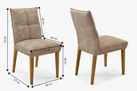 Komfortos étkezőszék Riga szürke kárpitozással  - 12