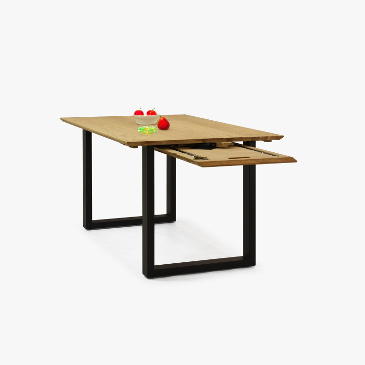 Tömör tölgyfa asztal, bővíthető 140 (+50 cm) x 90 cm  - 5