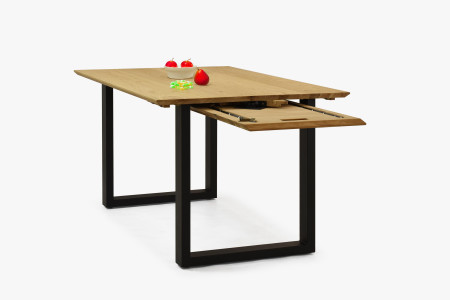 Tömör tölgyfa asztal, bővíthető 140 (+50 cm) x 90 cm  - 5