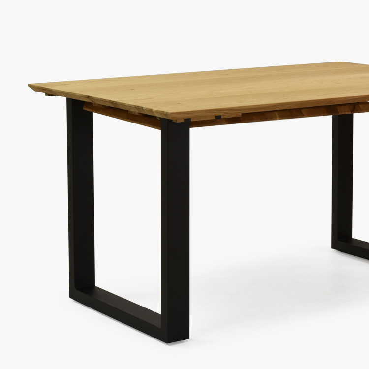 Tömör tölgyfa asztal, bővíthető 140 (+50 cm) x 90 cm  - 6