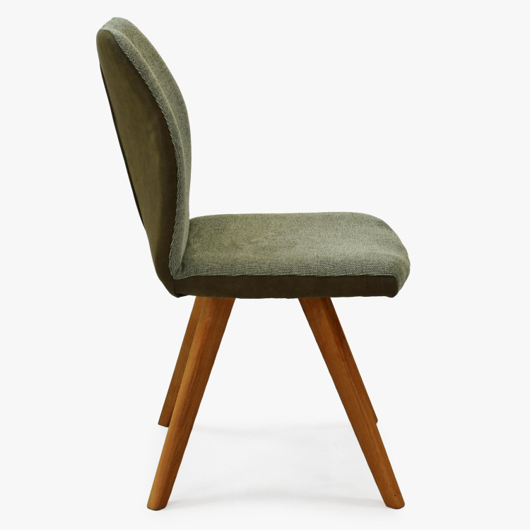 SZÉK ZÖLD SZÖVETTEL, FA LÁBAKKAL  - 2