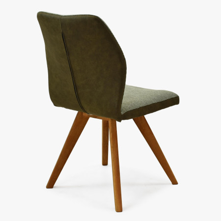 SZÉK ZÖLD SZÖVETTEL, FA LÁBAKKAL  - 3