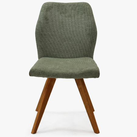 SZÉK ZÖLD SZÖVETTEL, FA LÁBAKKAL  - 4