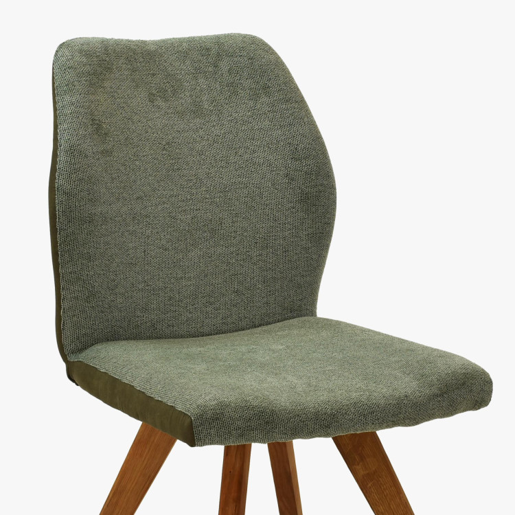 SZÉK ZÖLD SZÖVETTEL, FA LÁBAKKAL  - 6