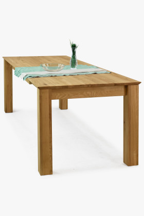 Masszív tölgyfa kihúzható étkezőasztal 160-230x90 cm természetes fa