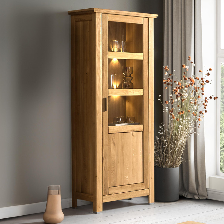 Egyajtós tölgyfa vitrin, Alexandra 11  - 1