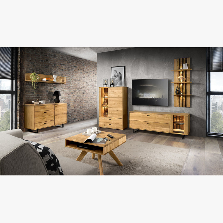 Fali panel tölgyfából polcokkal  - 10