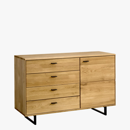 Tölgyfa komód fiókokkal és ajtókkal  - 0