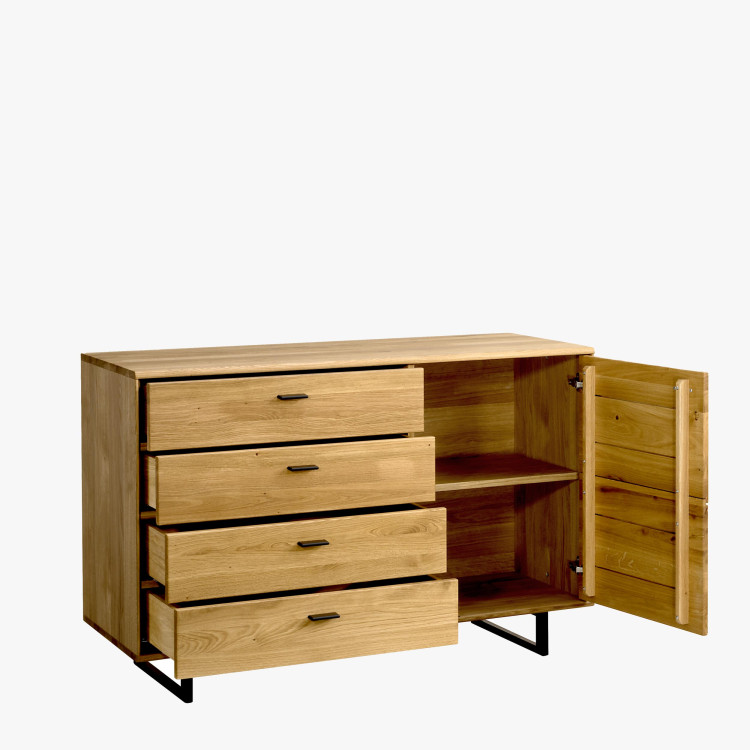 Tölgyfa komód fiókokkal és ajtókkal  - 9