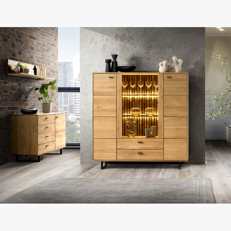 Tölgyfa komód fiókokkal és ajtókkal  - 10