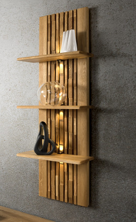 Magas fa komód üveggel  - 7