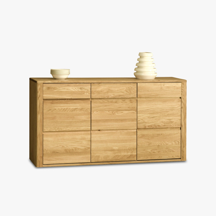 Hosszú tölgyfa komód, Nice 49, bianco tölgy színben  - 1
