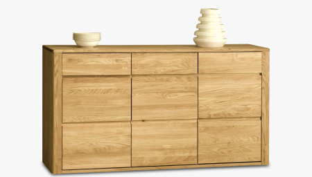 Hosszú tölgyfa komód, Nice 49, bianco tölgy színben  - 1