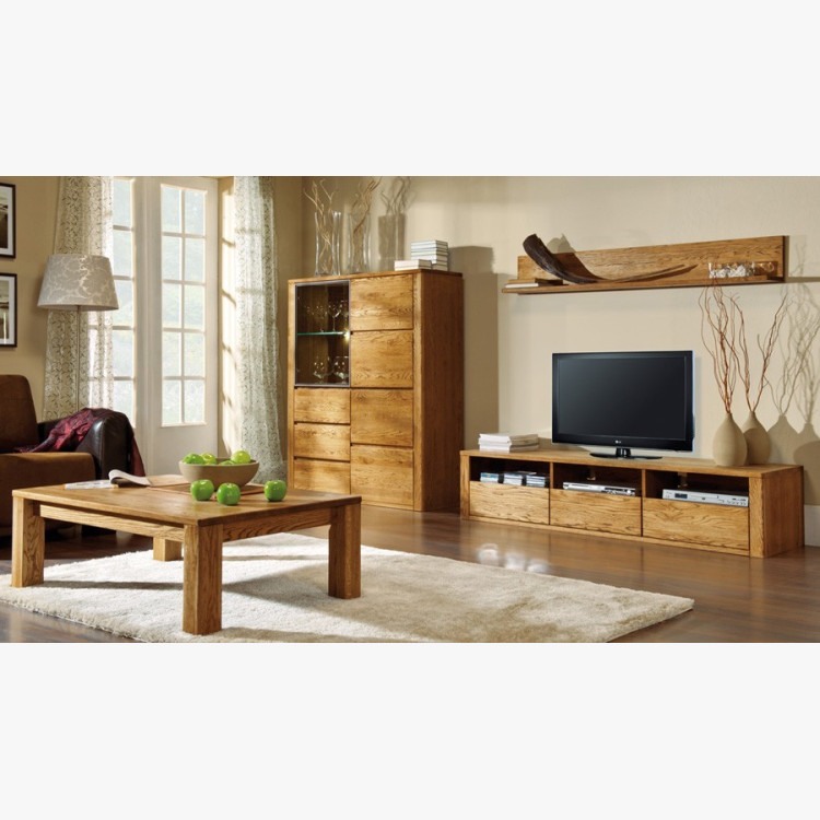 Hosszú tölgyfa polc, Nice 31 tölgy dió  - 3