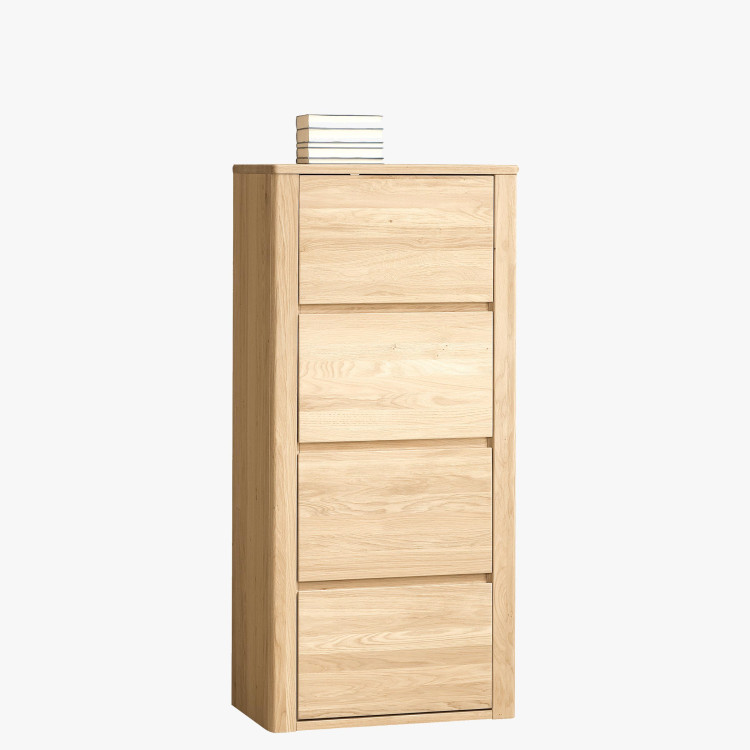 Keskeny tölgyfa komód, Nice 50 tölgy bianco  - 0