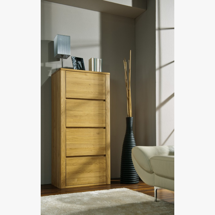 Keskeny tölgyfa komód, Nice 50 tölgy bianco  - 2