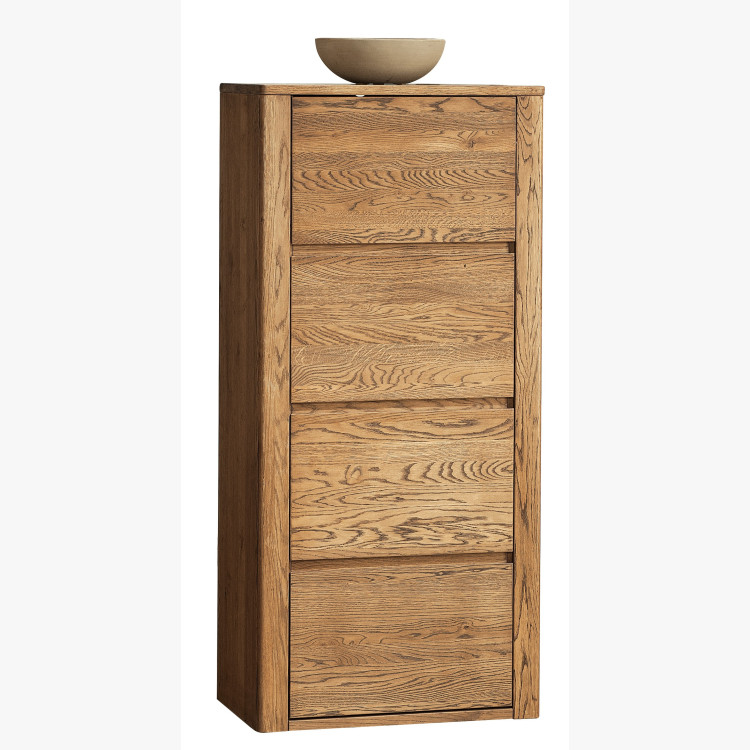 Keskeny tölgyfa komód, Nice 50 tölgy bianco  - 3