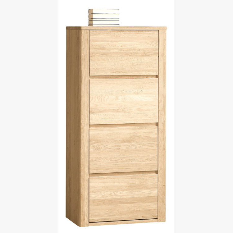 Keskeny tölgyfa komód, Nice 50 tölgy bianco  - 4