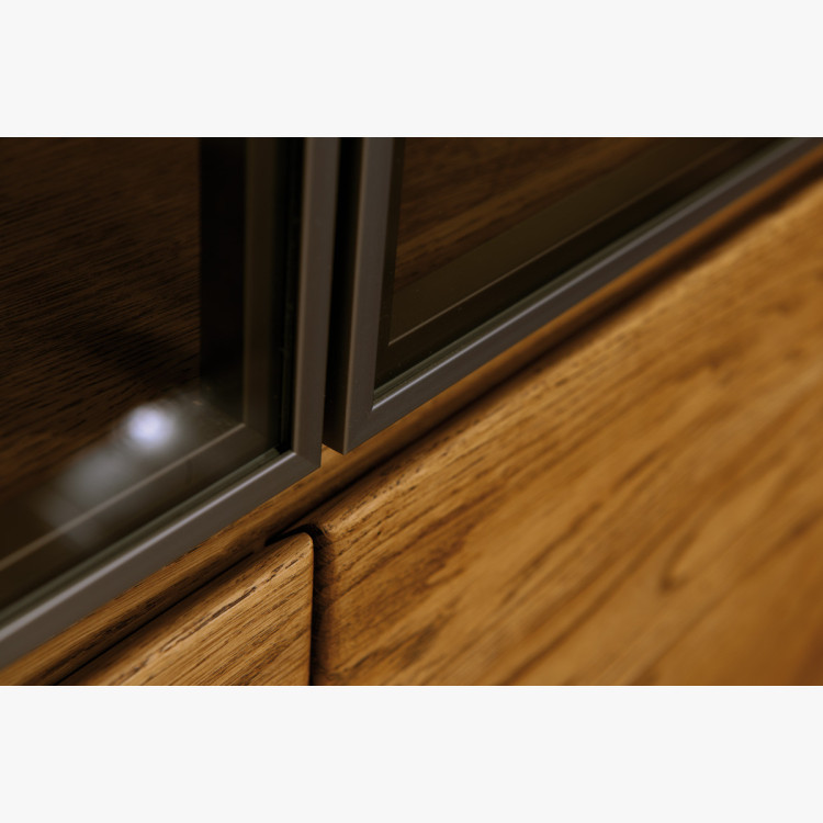 Falipolc üveggel, Nice 14 tölgy dió  - 10