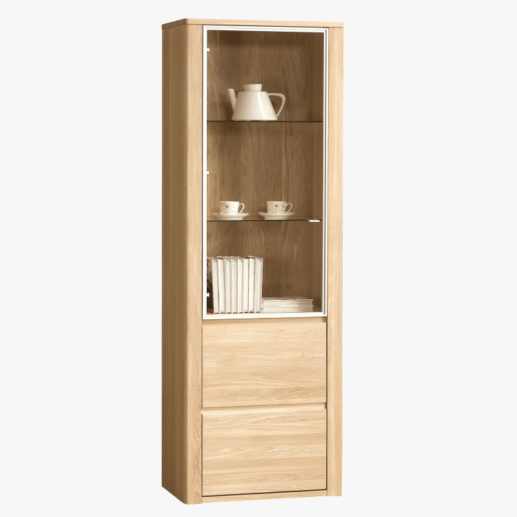 Egyajtós vitrin, Nice 10 tölgy bianco  - 0