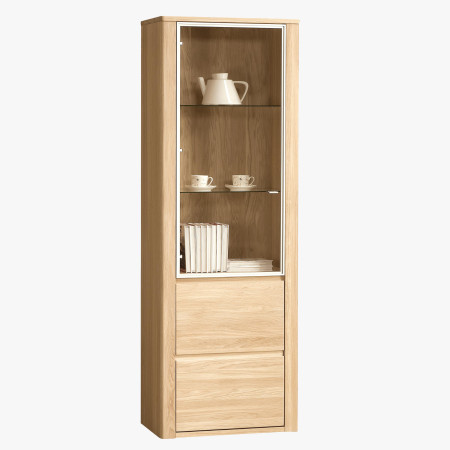 Egyajtós vitrin, Nice 10 tölgy bianco  - 0