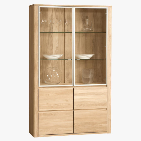 Kétajtós vitrin tölgyfából, Nice 12 tölgy bianco  - 0