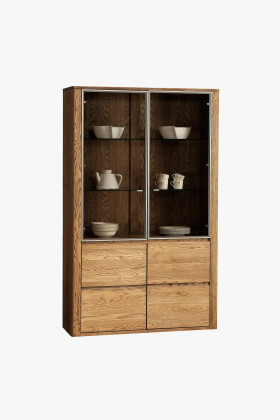 Kétajtós vitrin tölgyfából, Nice 12 tölgy dió  - 0