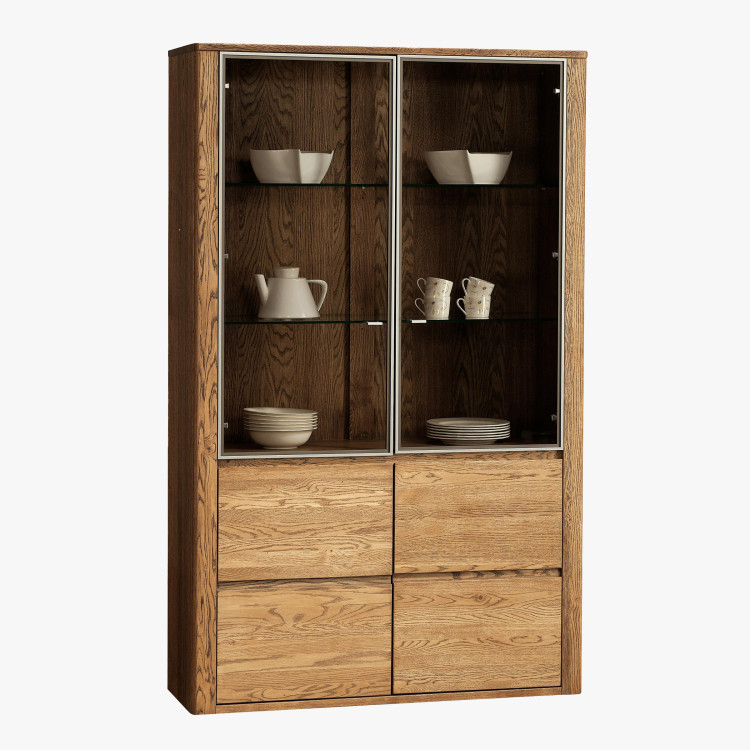 Kétajtós vitrin tölgyfából, Nice 12 tölgy dió  - 0