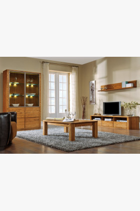 Kétajtós vitrin tölgyfából, Nice 12 tölgy dió  - 0 2