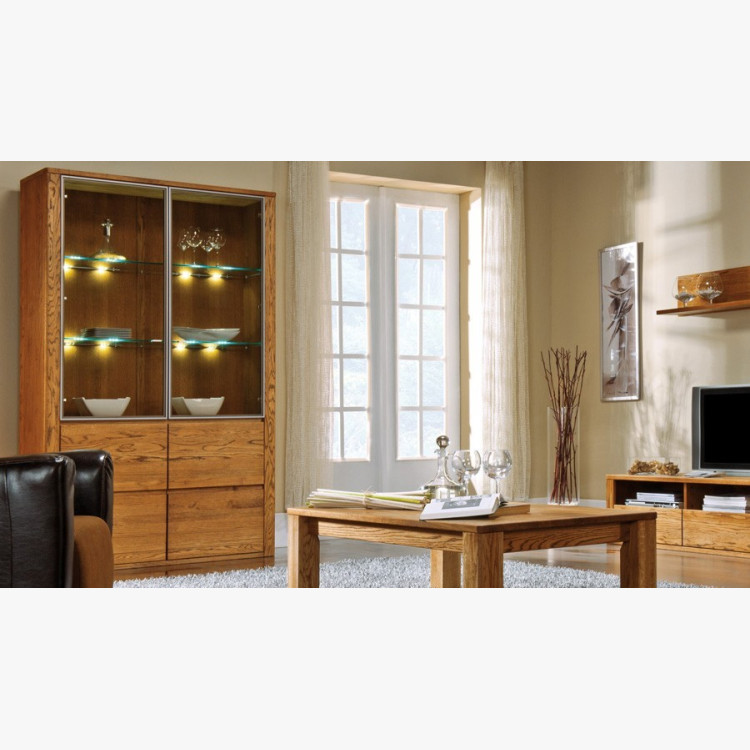 Kétajtós vitrin tölgyfából, Nice 12 tölgy dió  - 2