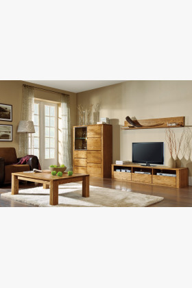 Tölgyfa vitrin üveggel, Nice 45 dió tölgy  - 0 2