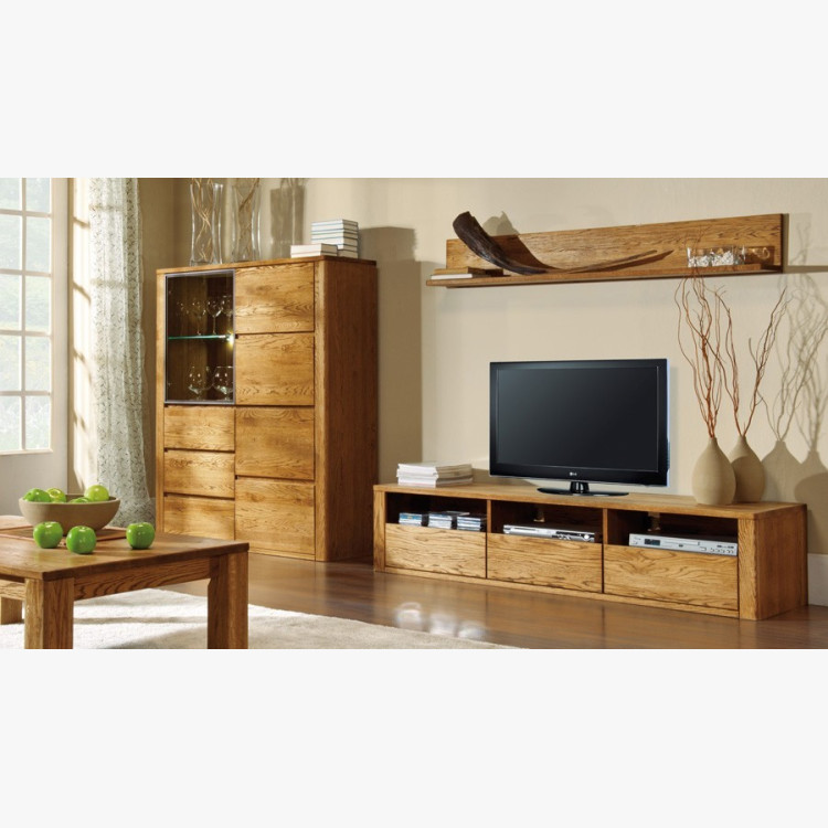 Tölgyfa vitrin üveggel, Nice 45 dió tölgy  - 2