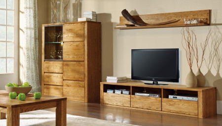 Tölgyfa vitrin üveggel, Nice 45 bianco tölgy  - 2