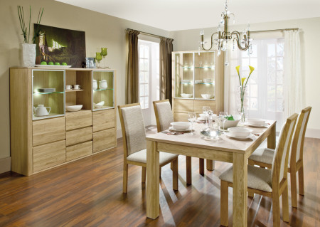 Tölgyfa vitrin üveggel, Nice 45 bianco tölgy  - 9