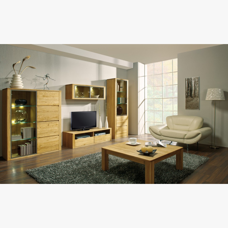 Modern vitrin a nappaliba, Nice 46 bianco tölgy  - 1