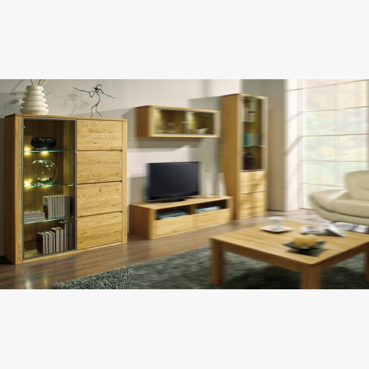 Modern vitrin a nappaliba, Nice 46 bianco tölgy  - 2