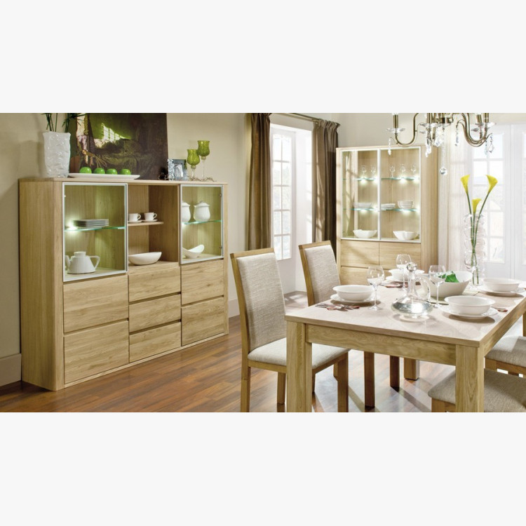 Modern vitrin a nappaliba, Nice 46 dió tölgy  - 3