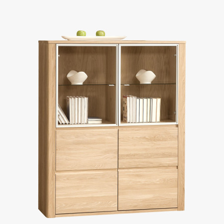 Tölgyfa vitrin üveggel, Nice 05 bianco tölgy  - 0