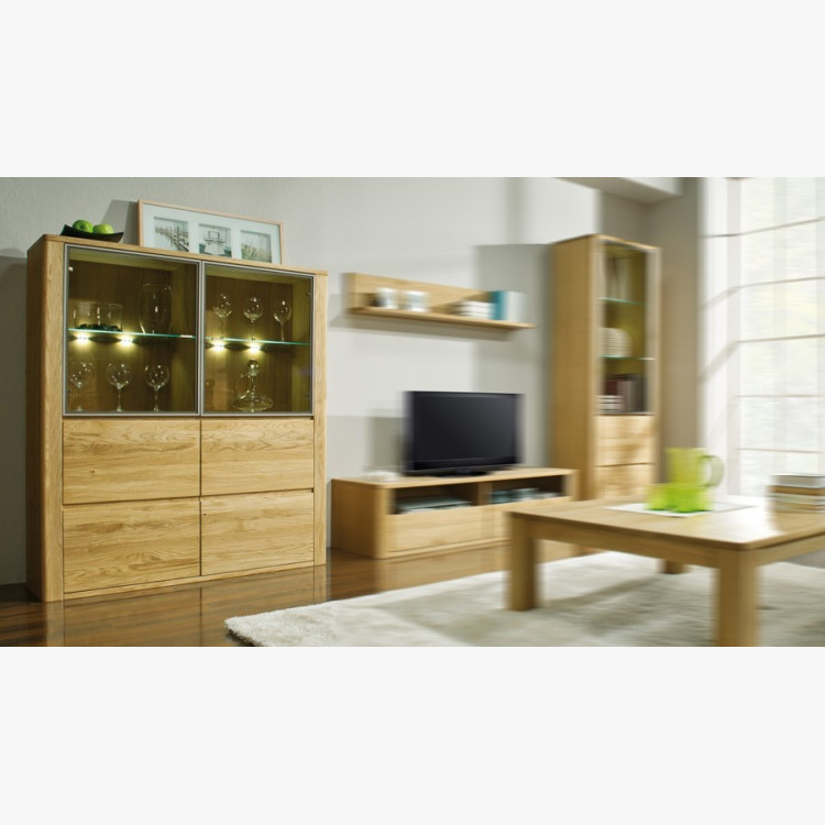 Tölgyfa vitrin üveggel, Nice 05 bianco tölgy  - 2