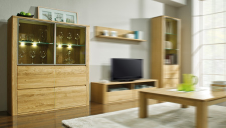 Tölgyfa vitrin üveggel, Nice 05 bianco tölgy  - 2