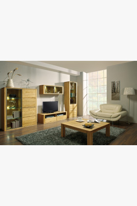 Modern vitrin a nappaliba, Nice 46 természetes tölgy  - 0 2